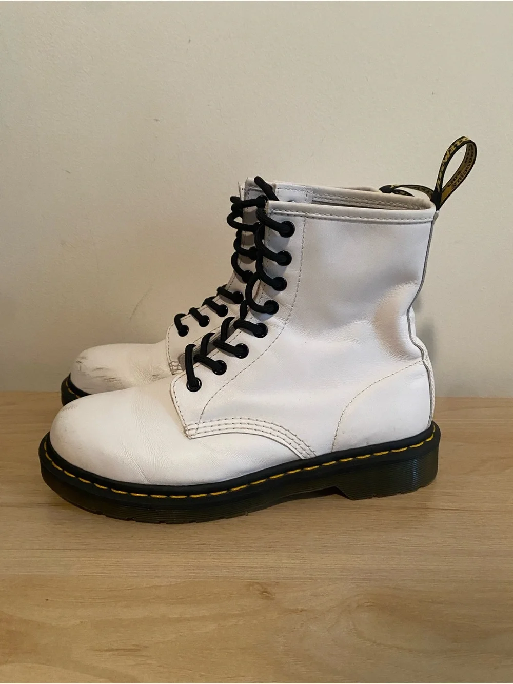Dr. Martens 1460 White Leather Combat Boots Women’s Size 8